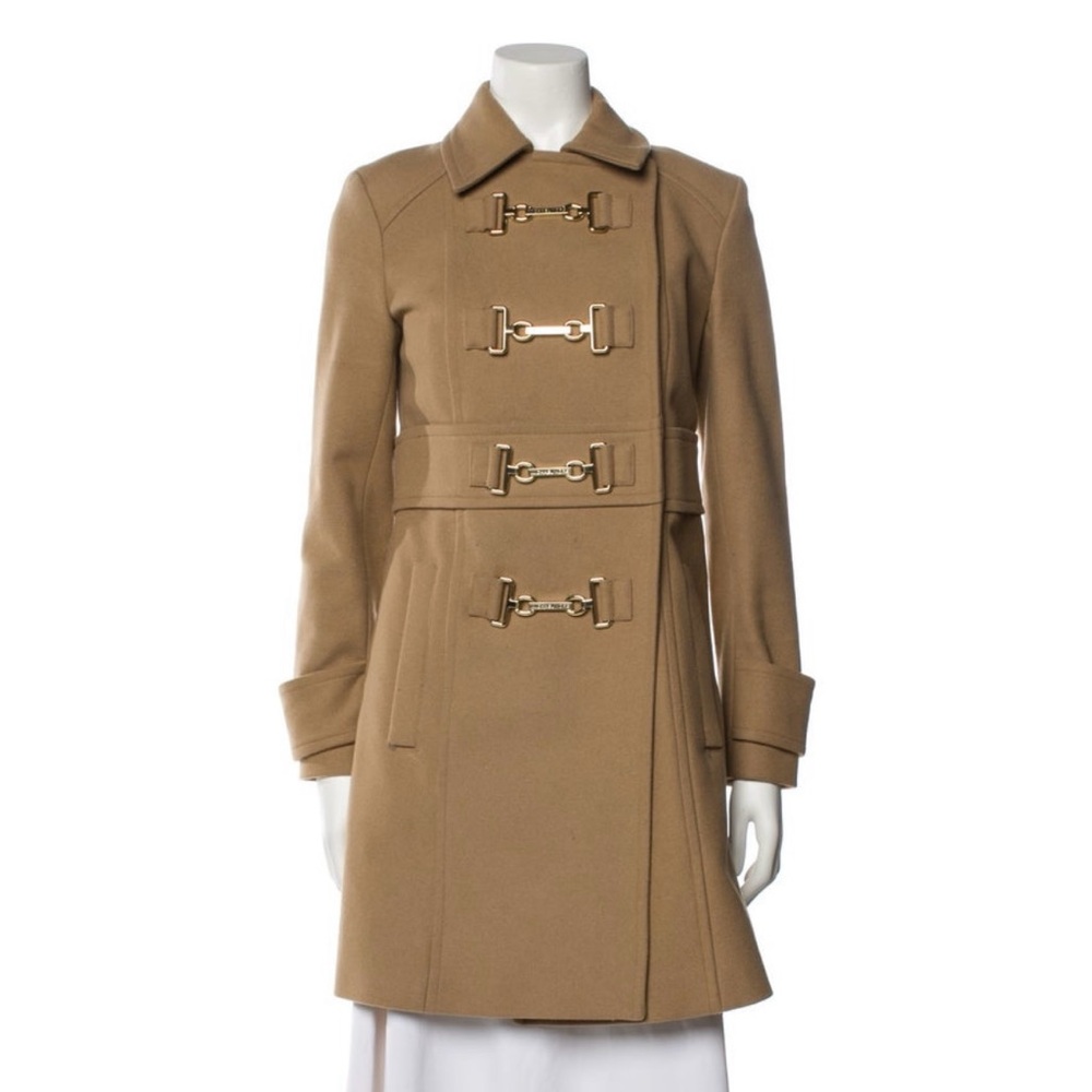 Michael Kors Tan Trench Coat with Gold Accents